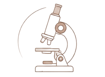 Ilustração de um microscópio para exames